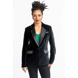 Vintage Tower Hill Collection Black Velvet Tuxedo Blazer Jacket Size XS/S NWOT’s